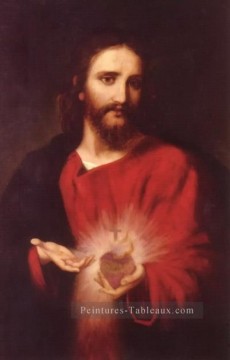 Jésus avec le coeur effrayé Peinture à l'huile